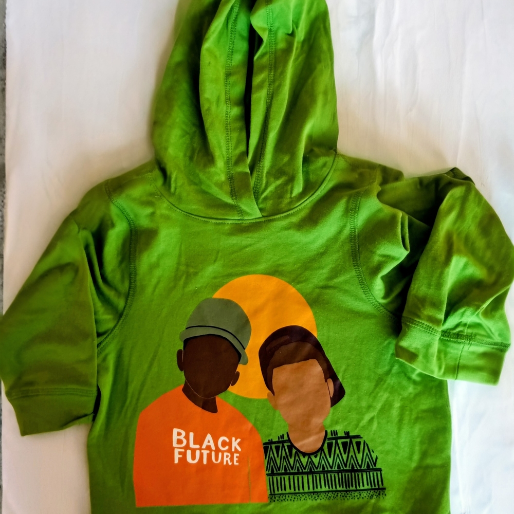 Vibrant Green Kids Hoodie with Graphic Design